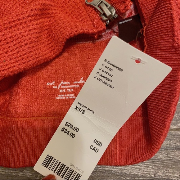 NWT UO out from under zipper front cropped tank top/bra top XS/S - Picture 4 of 7